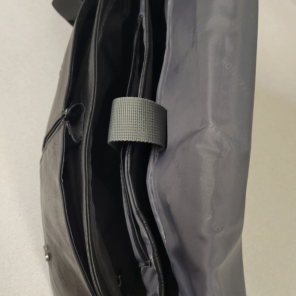 Black Men's Messenger Bag - Professional Laptop Shoulder Bag